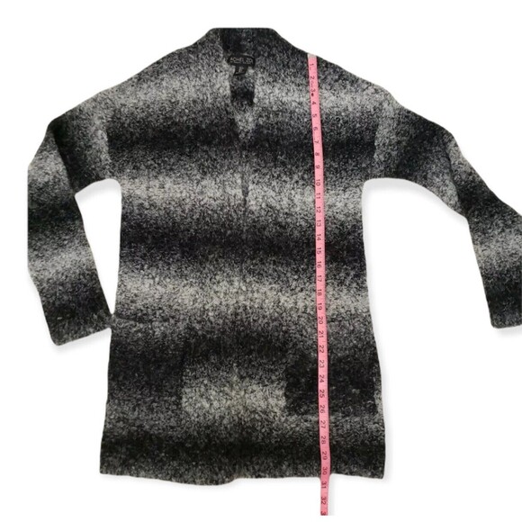 Rachel Zoe Ombre Stripe Open Cardigan Wool Alpaca Blend Sweater Gray Black S - Picture 5 of 11